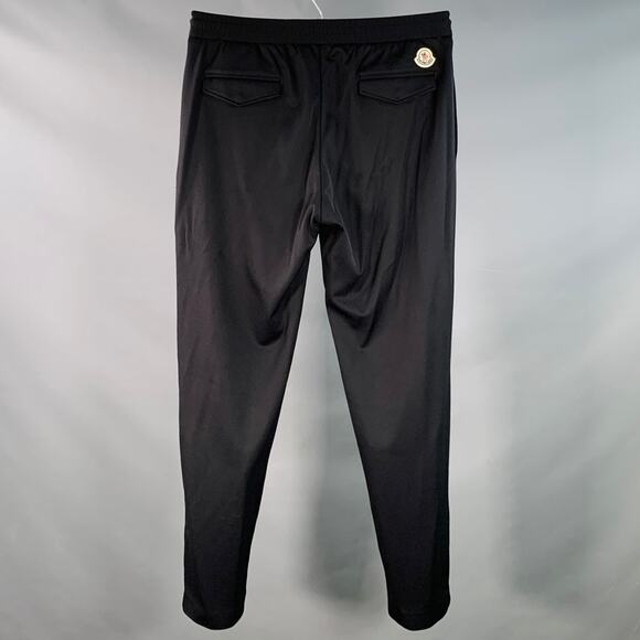 MONCLER Size 34 Black Twill Polyamide Blend Drawstring Casual Pants - Picture 3 of 12